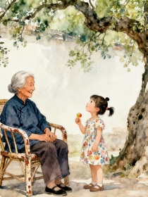 旧藤椅上的月光